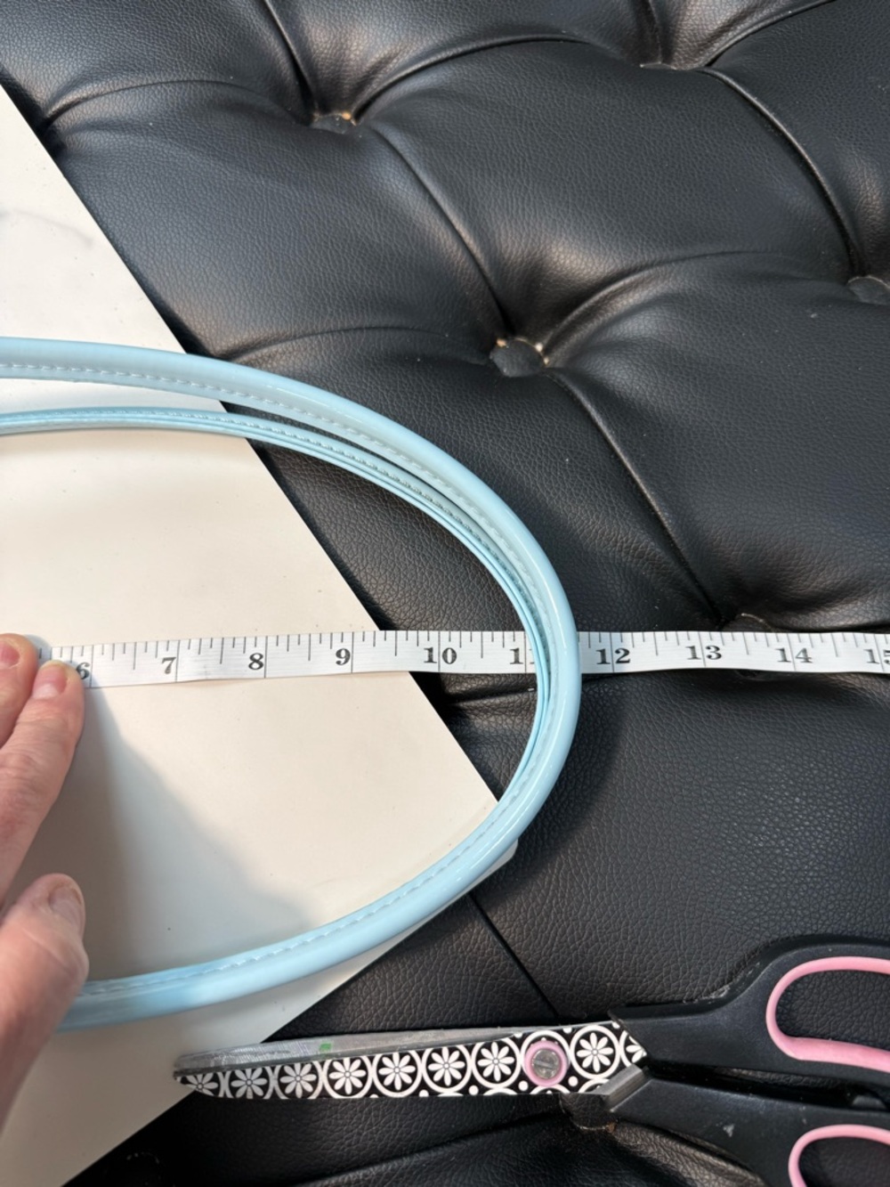 KAYLA & AVA Light Blue Patent Shoulder Bag - Picture 9 of 11